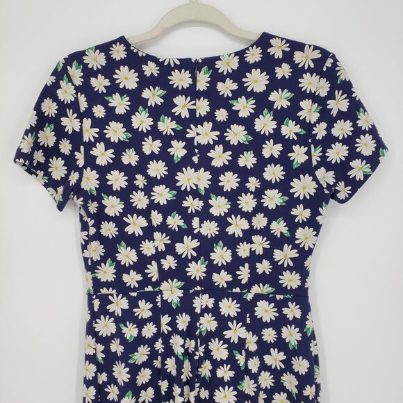 3/$25 501 Old Navy Daisy Floral Dress S Mini Sheath Short Sleeves Navy Blue - Picture 6 of 8